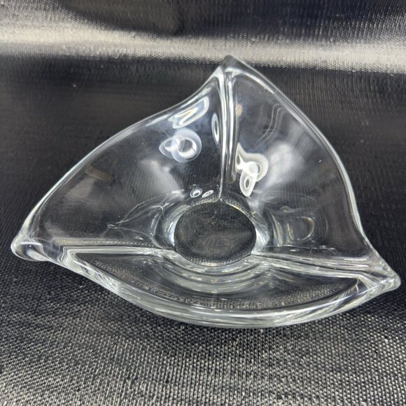 Daum France Clear Glass Crystal Free Form French Glass Dish Bowl Vintage Signed - Picture 14 of 16